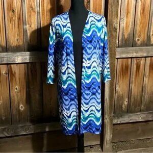 Chico's Travelers Small open front kimono topper softshell jacket 0 luxury soft